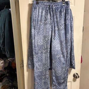 Blue Paisley Print Lounge Pants